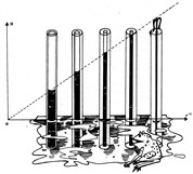 Capillary tubes standing vertically in water