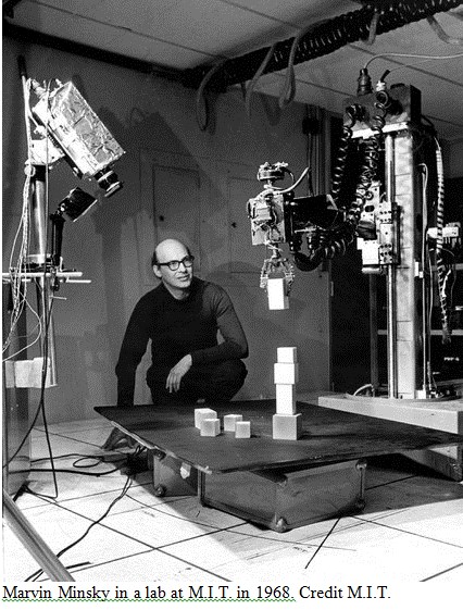 Marvin Minsky + junky robot +  
blocks