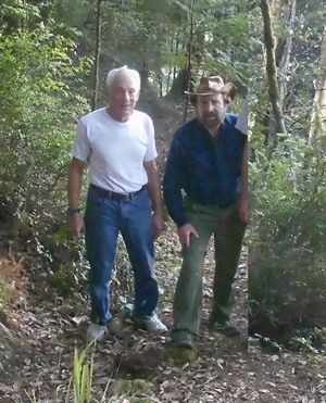  Victor Scheinman and Harvey Cohen in bush near Petrolia 2015